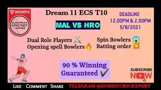 MAL Vs HRO Dream11 ECS T10 Malmo Vs Helsingborg Match Prediction