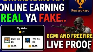 6️⃣ Online Earning App Rewardkaro | Live Withdrawal | Freefire Diamonds & BGMI UC Earning App live p