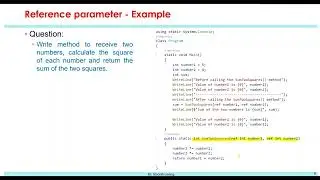 C# Programming - Reference Parameter