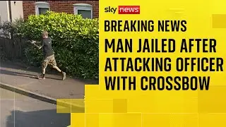 'Extremely dangerous' crossbow attacker who shot police officer jailed