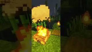 Night Ambience in Minecraft 🌙 | Cozy Campfire & Bamboo Forest Sounds