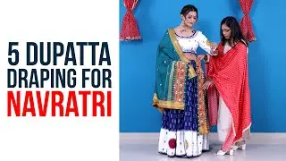 5 Dupatta Draping on Lehenga For Navratri | Chaniya Choli Dupatta Draping 2023
