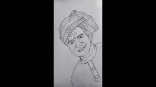 pencil sketch of SR. NTR