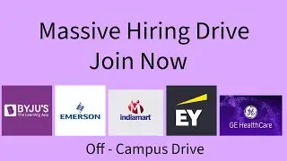 EY , Byju's , Emerson , Indiamart , Ge Healthcare |2021,  2022 , 2023 , 2024 jobs