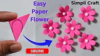 Very Easy Paper Flower Craft | Paper Flower Making Step By Step | DIY Flower Craft