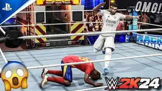KYLIAN MBAPPE Vs LAMINE YAMAL - AMBULANCE MATCH | WWE 2K24 | SMACKDOWN!