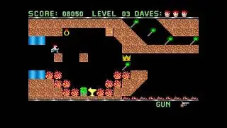 Dangerous Dave level 3 | After long time| shooting the spider, jetpack