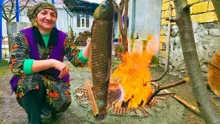 Delicious Fried Fish on Fire | Rustic Village Cooking