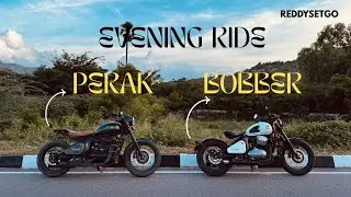 Evening Ride👍 on Jawa perak and 42 Bobber