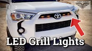 Установка светодиодных фонарей на решетку радиатора Toyota 4Runner Raptor | Как установить эти св...