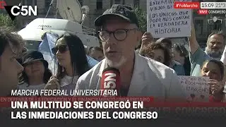 MARCHA FEDERAL UNIVERSITARIA: las primeras columnas de MANIFESTANTES llegaron al CONGRESO