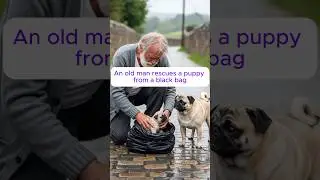 An old man rescues a puppy from a black bag #dog #rescue #hero #animals