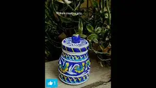 Blue pottery jar