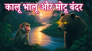 कालू भालू और मोटू बंदर की कहानी | लालच और बुद्धि की सीख | Moral Story in Hindi #BearMonkeyStory
