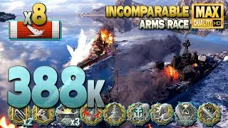 Battleship Incomparable: Huge 388k in Arms race - World of Warships