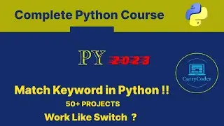 13 Match in Python Work like Switch ? || Complete Python Course By CarryCoder || Hindi ||
