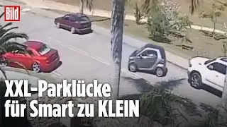 Fail beim Parken: Smart-Fahrer trifft Riesen-L&uuml;cke nicht