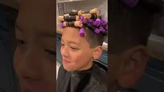 Diy guy perm tutorial using purple & peach rods #boyperm #guyperm #diyhair