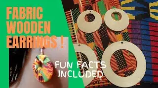 # 6  KENTE CLOTH AND AFRICAN DESIGN FABRIC WOODEN EARRINGS!!!