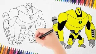Drawing Armodrillo in BEN 10 Step by Step || Marker Art Tutorial