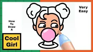 Как нарисовать крутую девушку | Рисование крутой девушки и раскрашивание | Простой рисунок | Шаги...