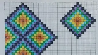 Diamond Geometric pixel art✨✨✨