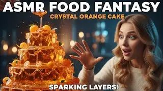 ASMR food fantasy where a vibrant orange cake is crafted entirely 💎✨#relaxing #shortvideo #shorts 