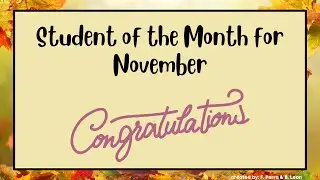 Nueva Vista Elementary Student of the Month for November 2021