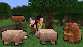 ACAMPAMOS NA FLORESTA CHEIA DE URSOS SELVAGENS NO MINECRAFT!
