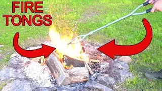 Firepit Fire Tongs are so easy to use when moving logs
