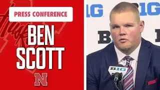 Nebraska football OL Ben Scott meets with the media in Indy at Big Ten Media Days I Huskers I GBR
