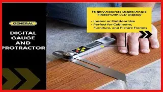 General Tools T-Bevel Gauge & Protractor #828 - Digital Angle Finder with Full LCD Display