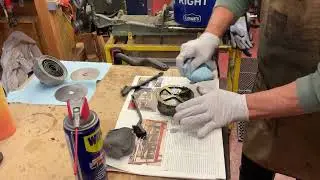 1719.  An easy way to clean a spring barrel with the brass gear attached. ￼
