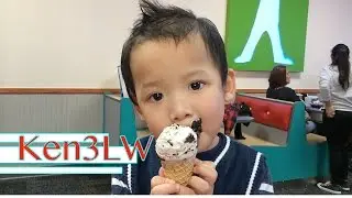 Kids Eat Ice Cream at Chuck E Cheese - Ken3LW
