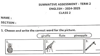 2nd std english half yearly exam question paper/2nd std english second term exam question paper
