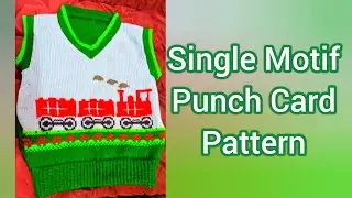 Single Motif machine knitting  Pattern// Baby Vest//@knittingcatalogue3672