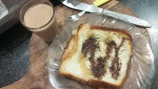 No sugar chocolate bread milk toast # bread toast