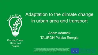 Adaptation to the climate change in urban area and transport