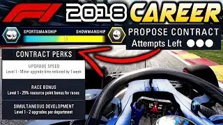 F1 2018 Gameplay: NEW CAREER CONTRACT SYSTEM! CONTRACT PERKS! (F1 2018 Game)