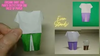 OnePiece Origami Shirt and Pants Outfit From One Sheet of Paper Origami Tutorial