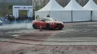 BMW M series drifting in closed circular loop at bharat mobility expo 2025