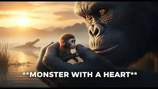 king kong saves baby monkey from giant crocodile