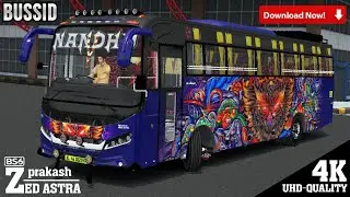 Brand New NANDHU Tourist Bus Livery for BUSSID - Zedastra BS-6 - CJ project - Download now