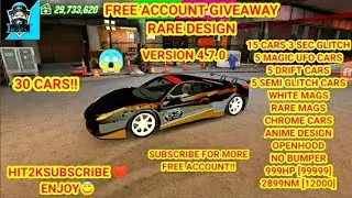 [ FREE ACCOUNT 30 CARS!!! ] RARE DESIGN [ IN CAR PARKING MULTIPLAYER V4.7.0 ]