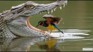 Brave Bird Walks Into a Crocodile's Mouth Will It Survive