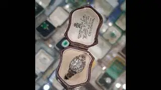 #GP180 Amazingly carved Georgian oblong cluster diamond ring