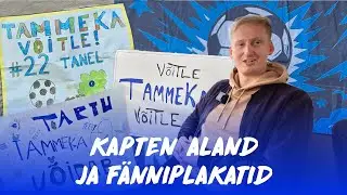 Kapten Richard Aland vaatab JK Tammeka noorte tehtud plakateid