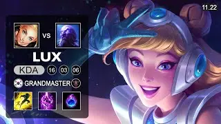 Lux Mid vs Ryze - KR Grandmaster - Season 11 Patch 11.22