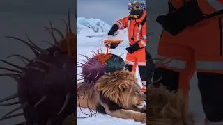 The Unexpected Hero: Man Rescues Lion From Poachers | #rescue #shorts #lion #tiger #lionrescue #pets