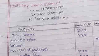 Class11||Multi-Step Income Statement||Question and Solution||Accountancy||NEB